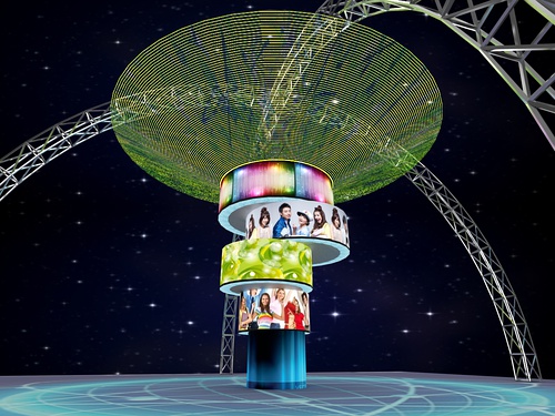 舞臺(tái)演繹室內(nèi)全彩LED顯示屏異形屏案例